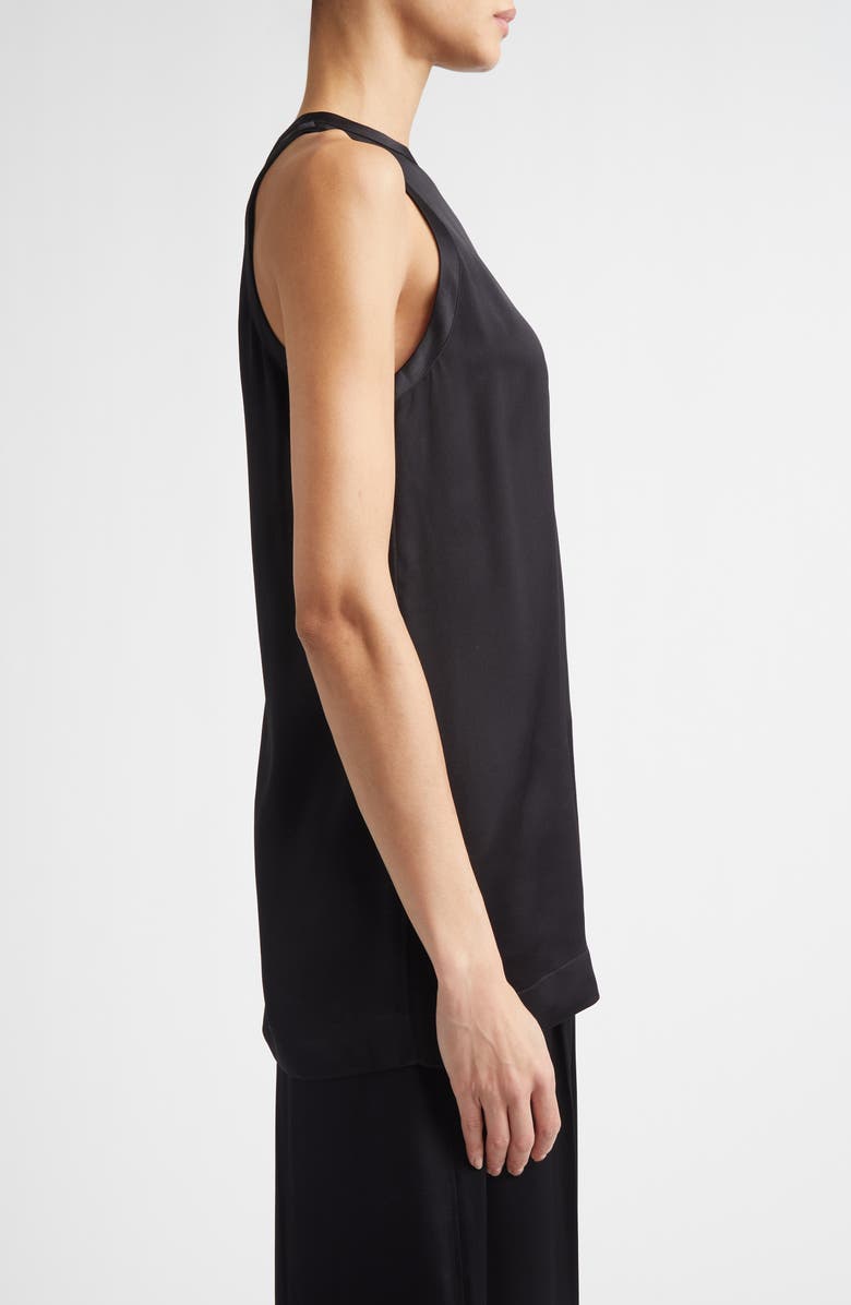 TOTEME Curved Satin Tank, Alternate, color, Black