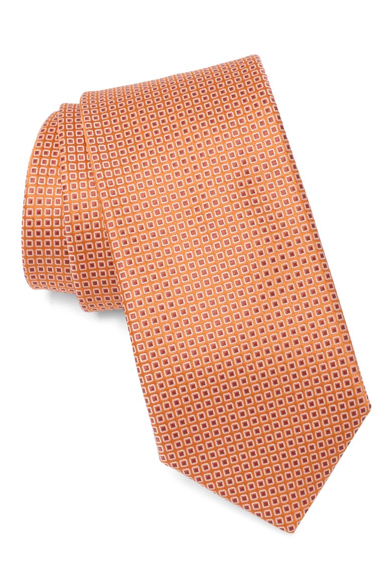 Rocher Mini Jacquard Tie, Main, color, ORANGE