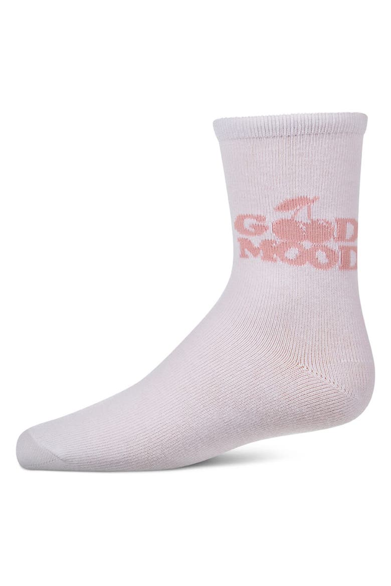 Good Mood  Novelty Crew Sock, Main, color, Pink