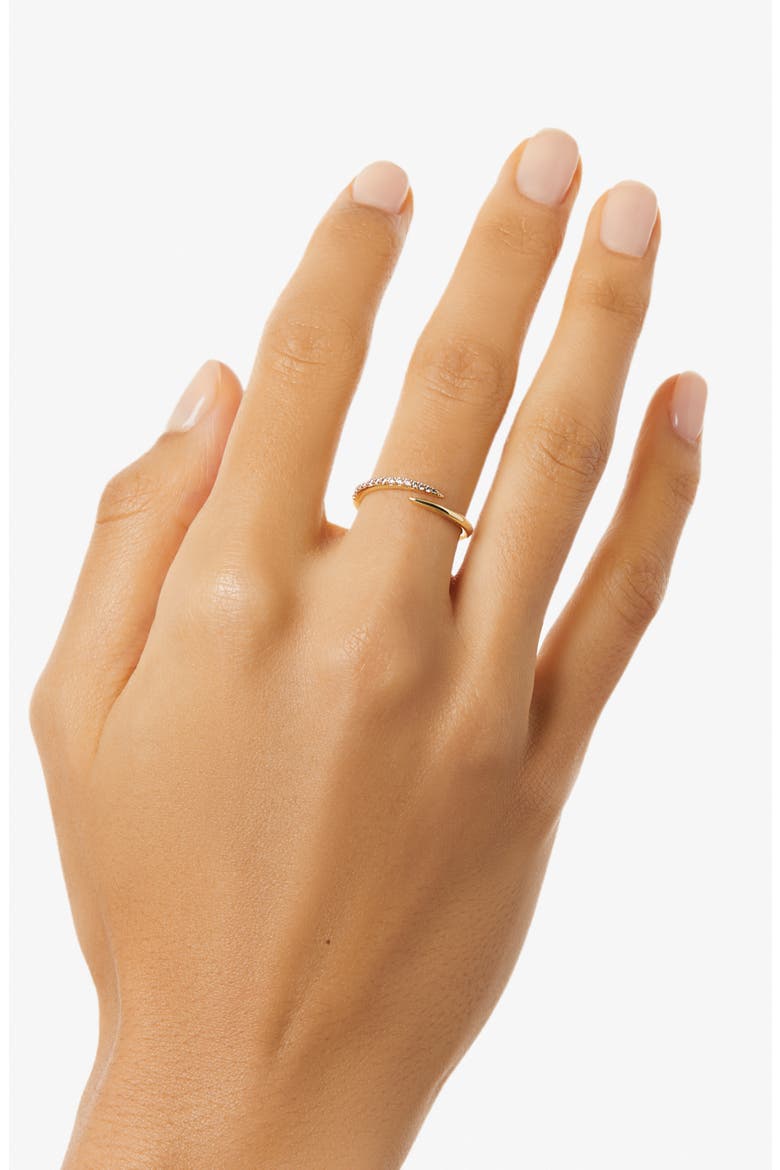 Oren Cubic Zirconia Bypass Ring, Alternate, color, GOLD / CLEAR