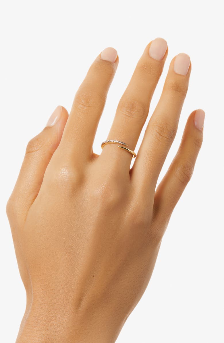 Ana Luisa Oren Cubic Zirconia Bypass Ring, Alternate, color, Gold / Clear