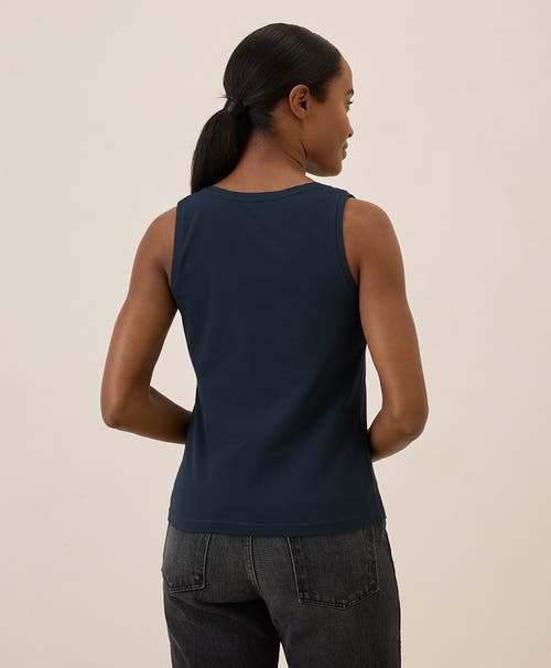 Pact Organic Cotton Luxe Stretch Jersey Slim Tank In Midnight Blue