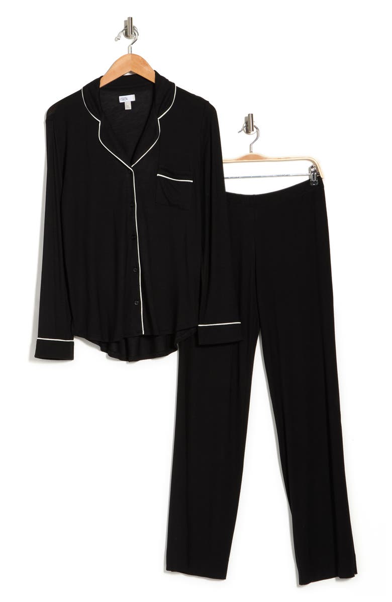 NORDSTROM RACK Tranquility Long Sleeve Shirt & Pants Pajamas, Alternate, color, Black