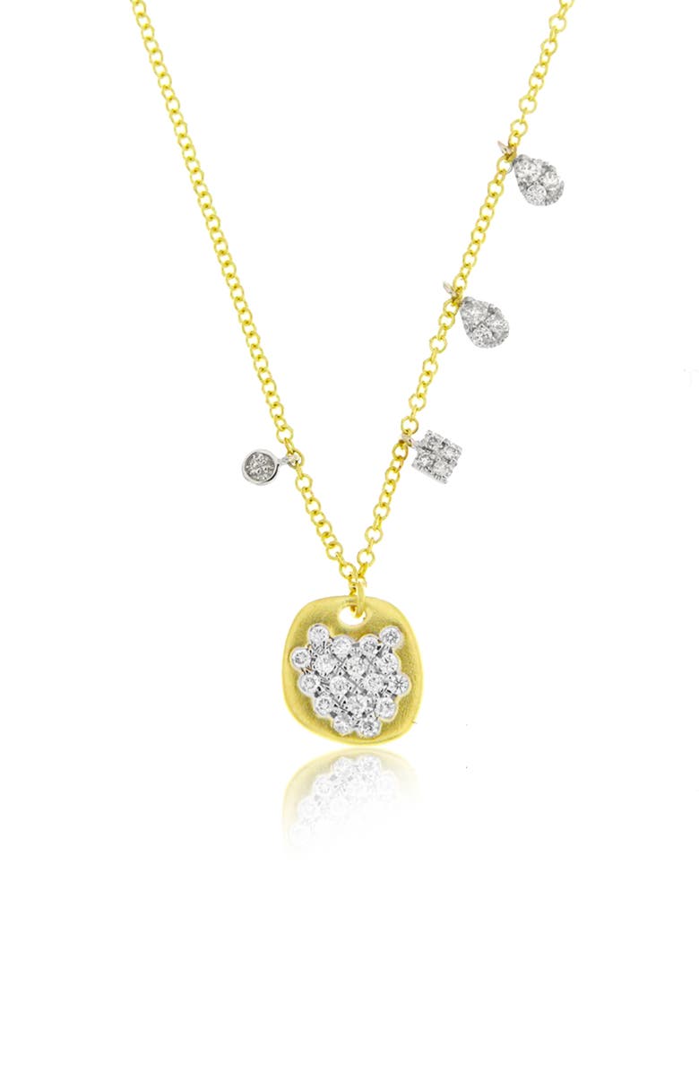 Meira T Diamond Disc Pendant Necklace, Main, color, Yellow