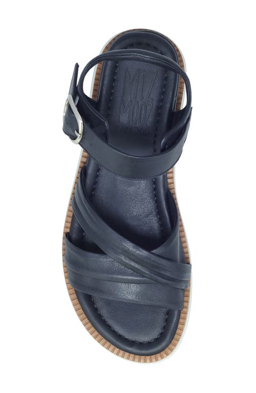 Miz Mooz Emelina Ankle Strap Platform Wedge Sandal In Black