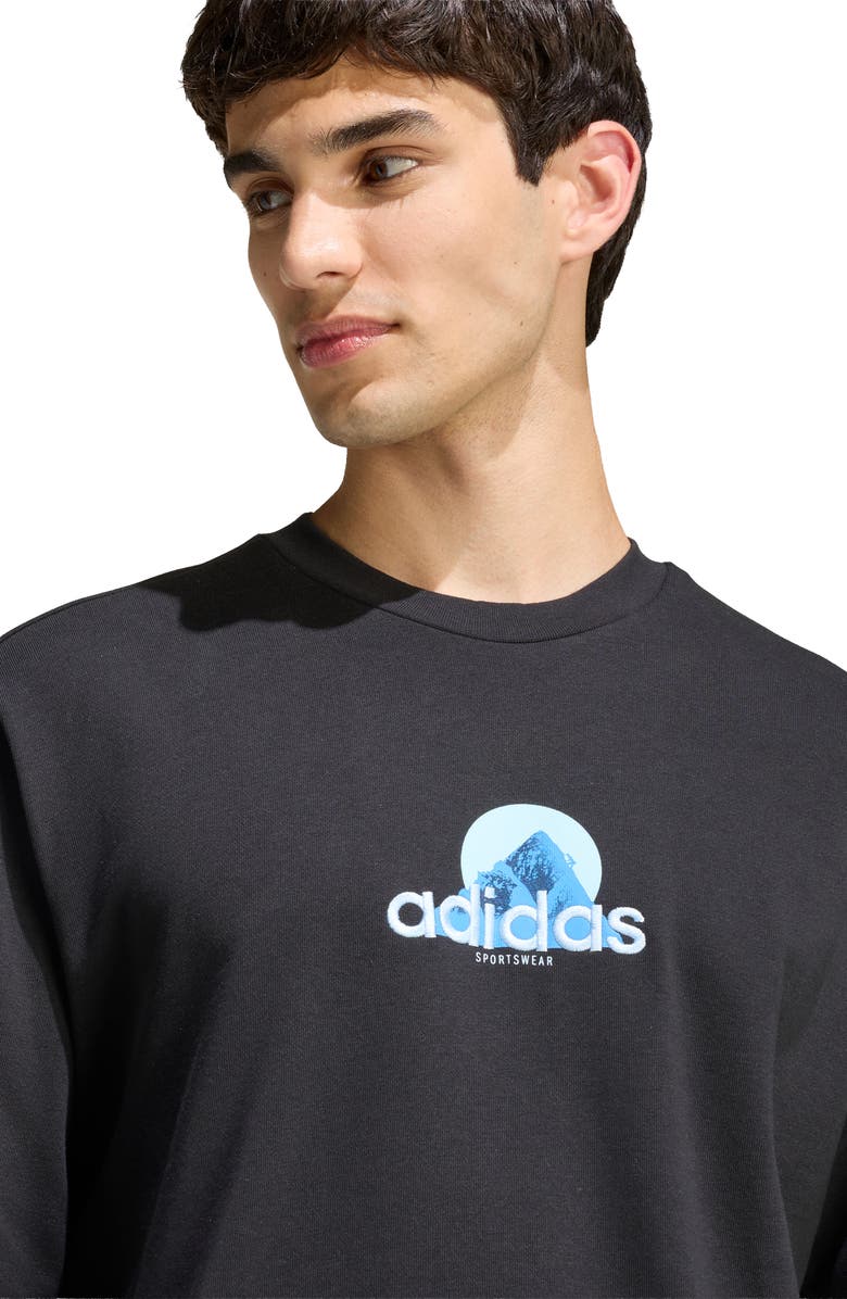 adidas Climb Logo Graphic Sweatshirt, Alternate, color, Black