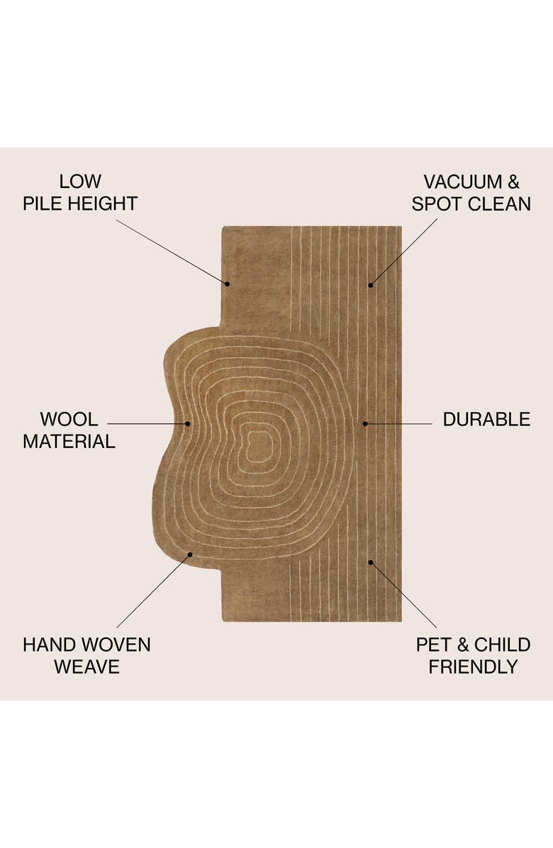 JONATHAN Y Retro Bohemian Abstract Striped Handwoven Wool Area Rug, Alternate, color, 