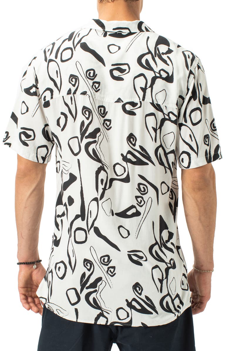 ZANEROBE Wes Block Print Short Sleeve Button-Up Camp Shirt, Alternate, color, 