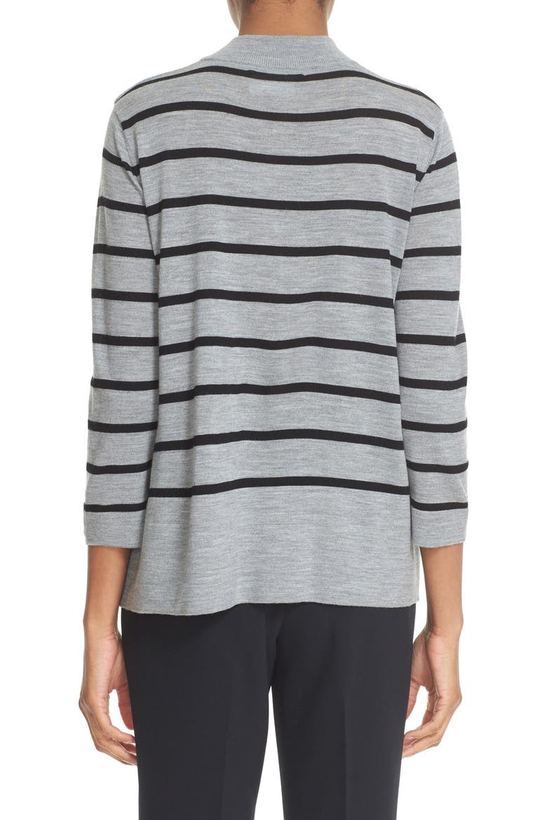 stripe wool swing sweater, Alternate, color, MILES GREY MELANGE