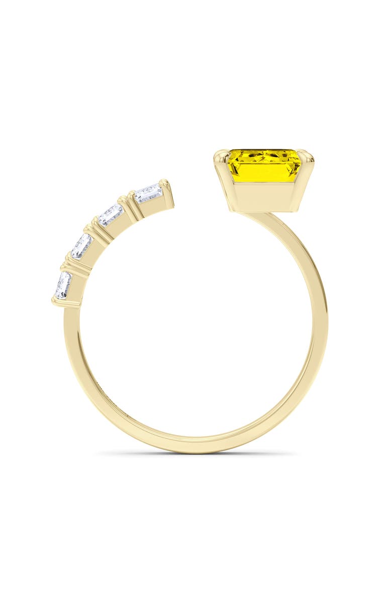 HauteCarat Floating Yellow Lab Grown Diamond Open Ring, Alternate, color, Yellow Gold