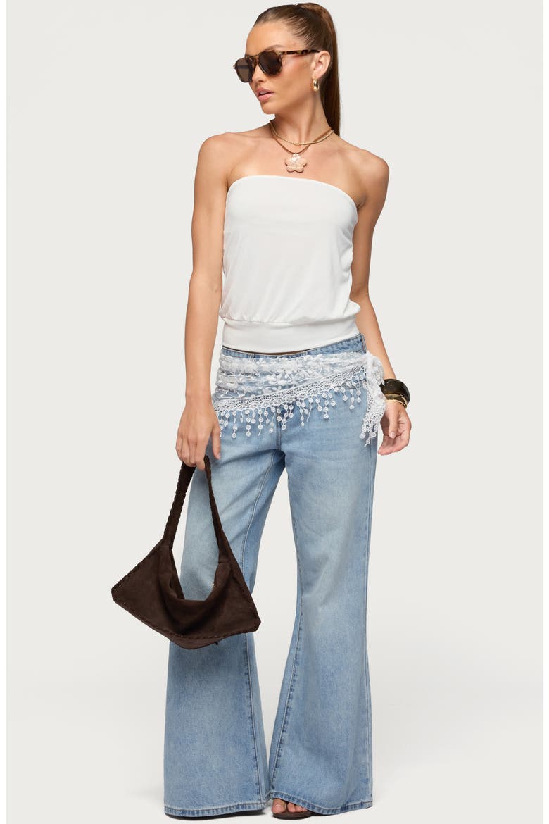 Lanah Strapless Back Cutout Top, Alternate, color, WHITE