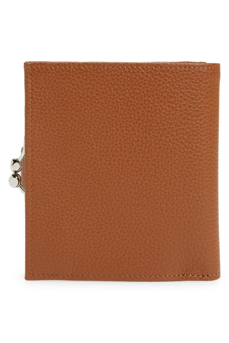 'Le Foulonne' Pebbled Leather Wallet, Alternate, color, CARAMEL