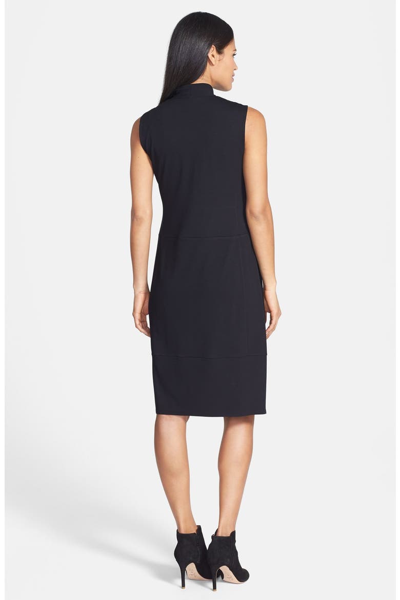 V-Neck Jersey Lantern Dress, Alternate, color, BLACK