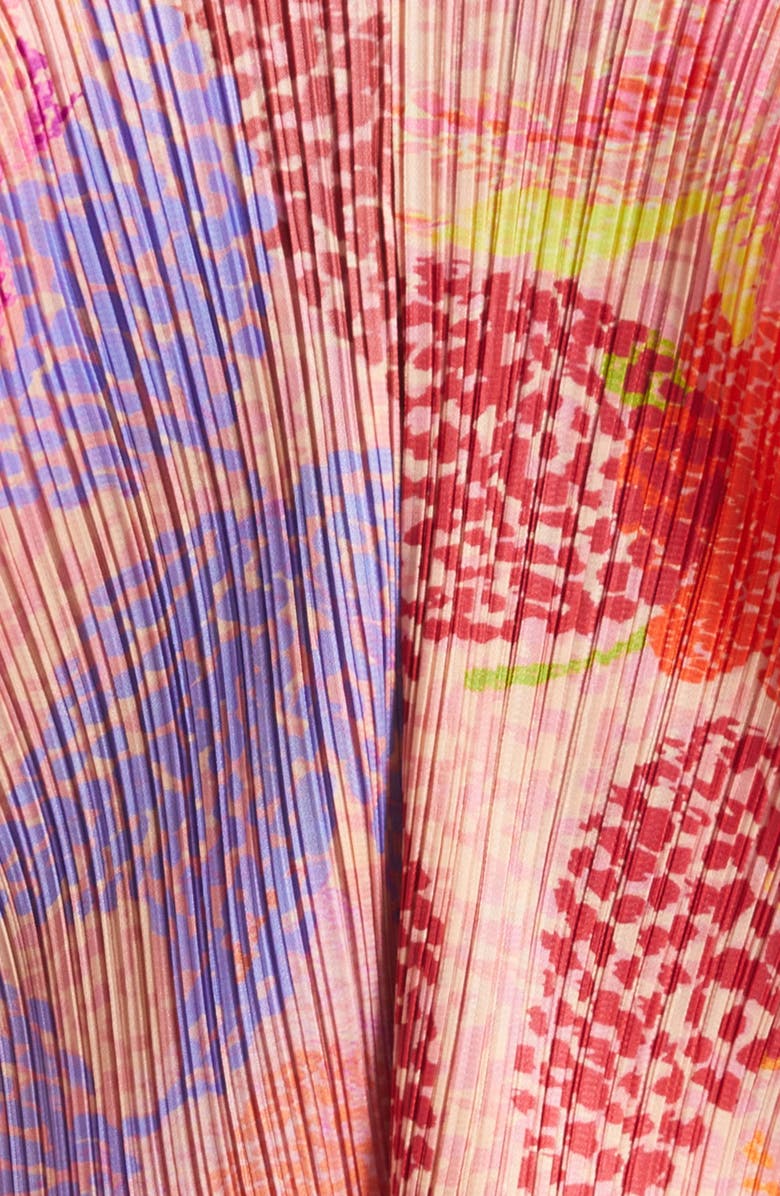 Pleats Please Issey Miyake Foggy Forest Pleated Open Front Cardigan, Alternate, color, Pink