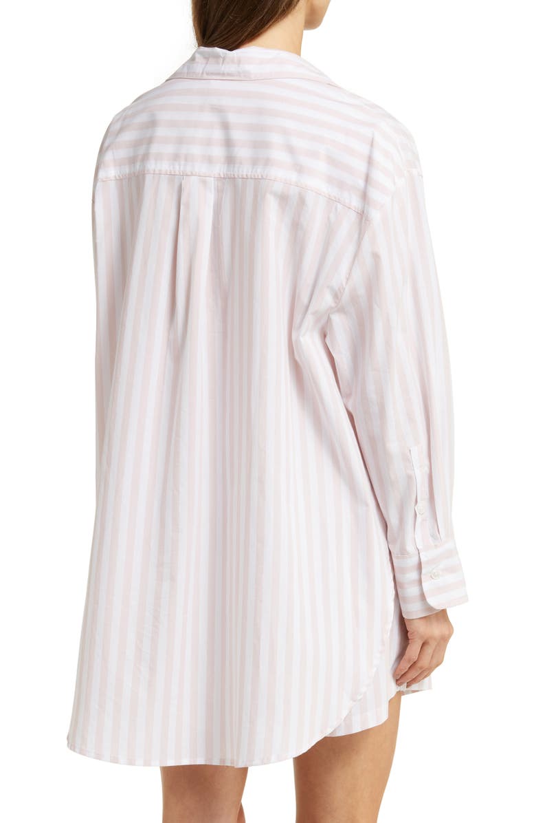 Papinelle Stripe Oversize Boxy Cotton Boxer Pajamas, Alternate, color, Papinelle Pink/White