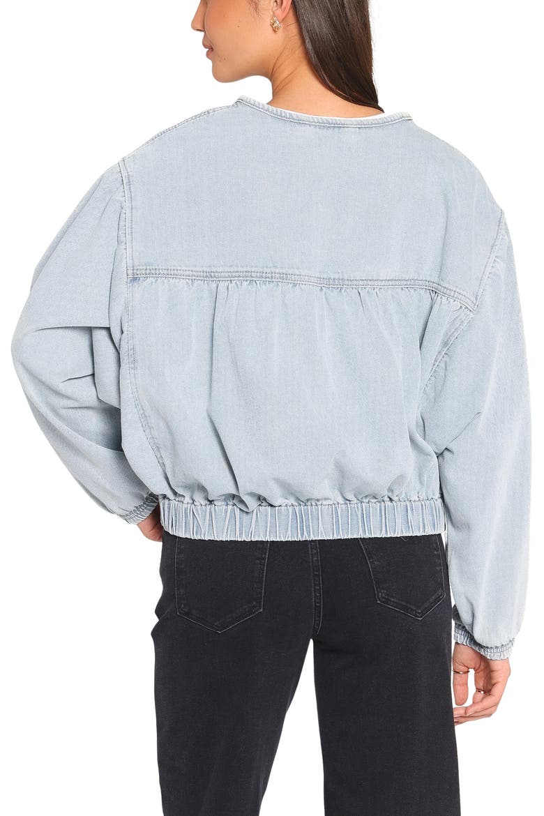 Gretal Denim Bomber Jacket, Alternate, color, LIGHT BLUE WASH