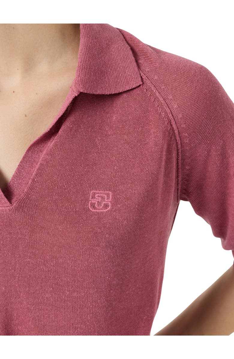 GERARD DAREL Loula Polo Collar Jumper, Alternate, color, Rosewood