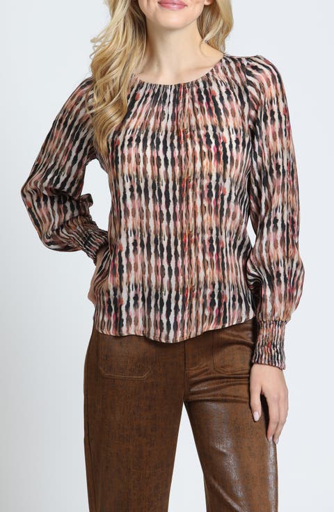 Print Blouson Sleeve Top