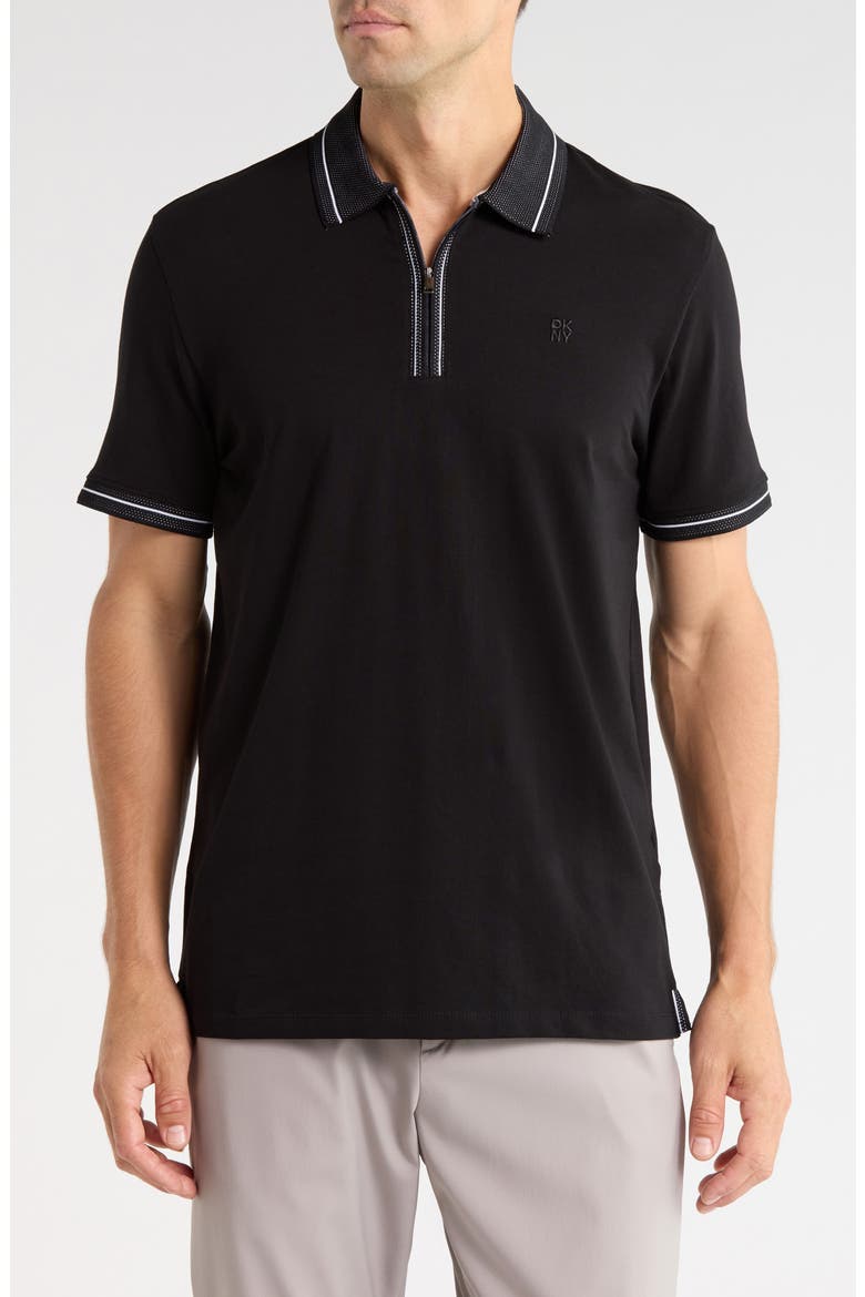 Duke Zip Polo, Main, color, BLACK