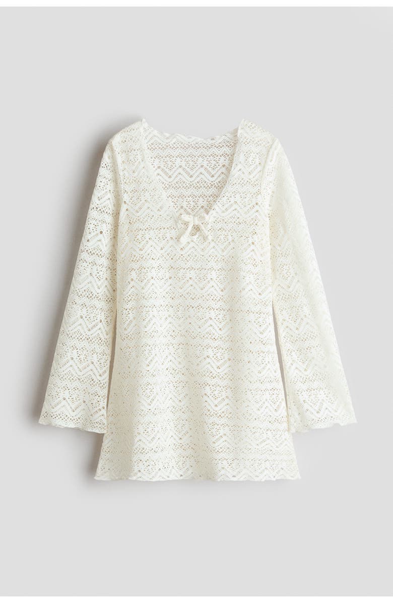 H&M Lace-look Beach Dress, Main, color, Cream