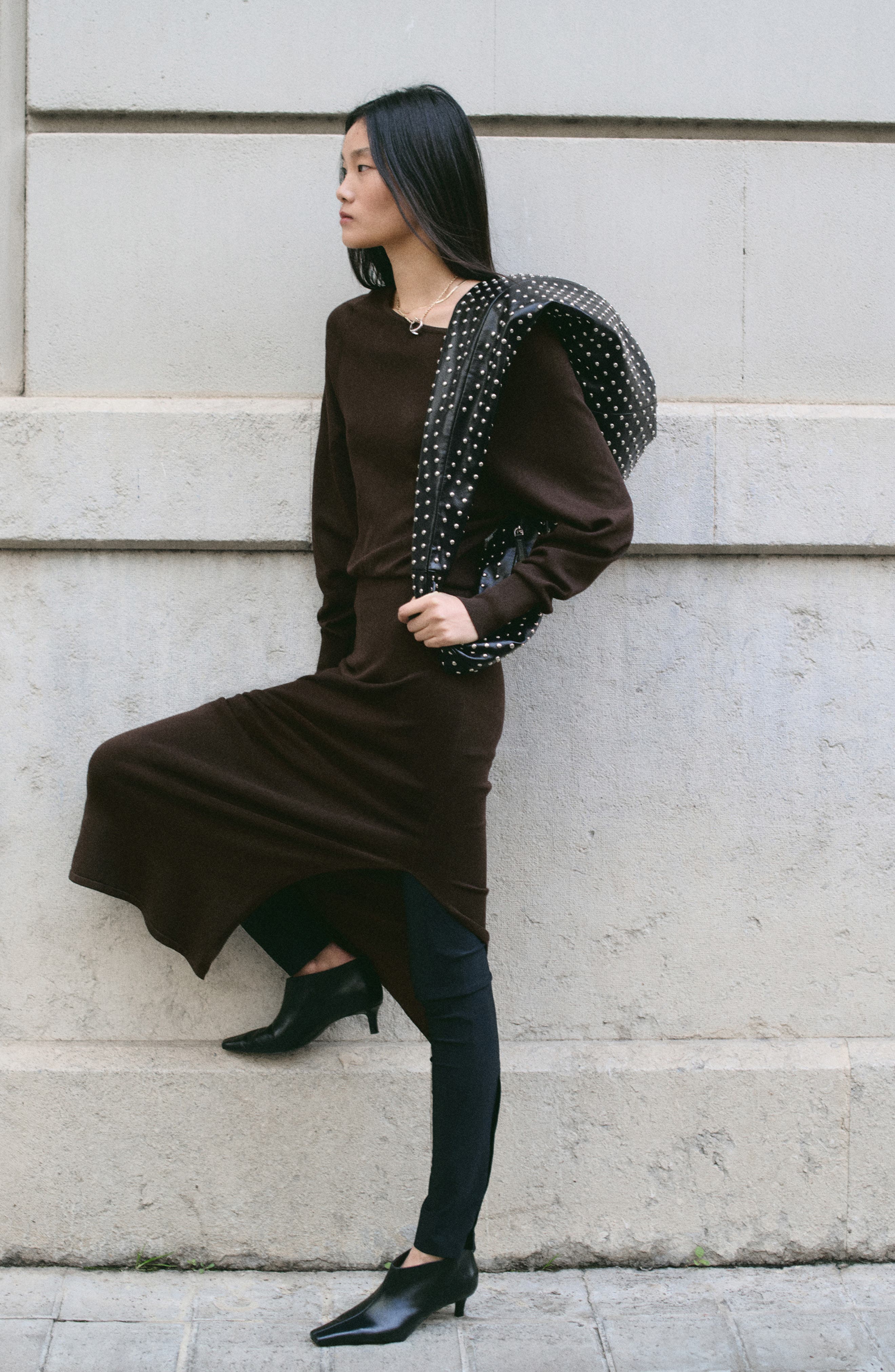 MANGO Kitten Heel Bootie, Alternate, color, Black