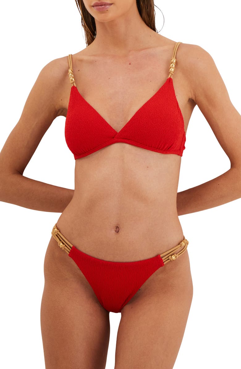ViX Paula Hermanny Firenze Paige Strappy Bikini Bottoms, Alternate, color, Red