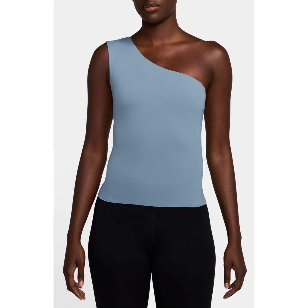 Nike Zenvy Dri-fit Asymmetrical Tank Top In Blue