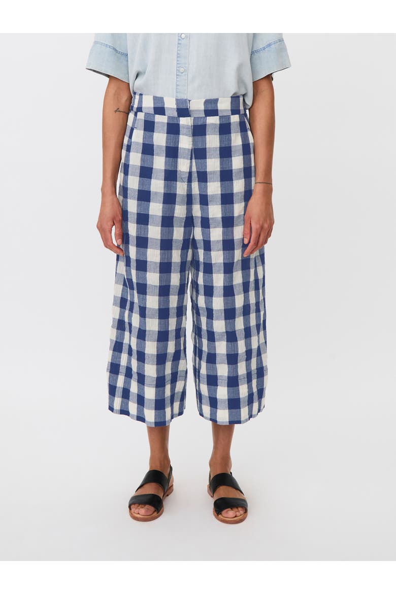 Maportia Checked Wide Leg Trouser, Main, color, Medieval Blue