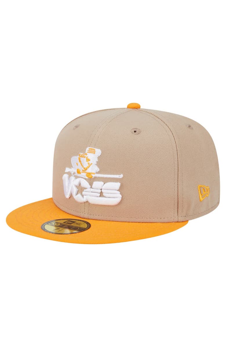 New Era Men's New Era Khaki Tennessee Volunteers Throwback Two-Tone 59FIFTY Fitted Hat, Main, color, Khaki