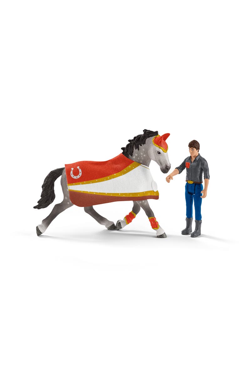 Horse Club Mia Vaulting, 18 Piece Animal Playset, Plastic, Kids 5+, Alternate, color, Multicolored