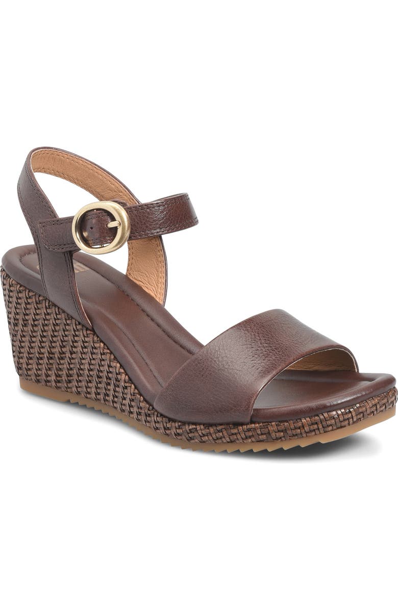 Söfft Inez Wedge Sandal, Main, color, Cocoa Brown