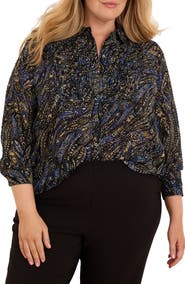 NIC+ZOE Portobello Paisley Chiffon Shirt