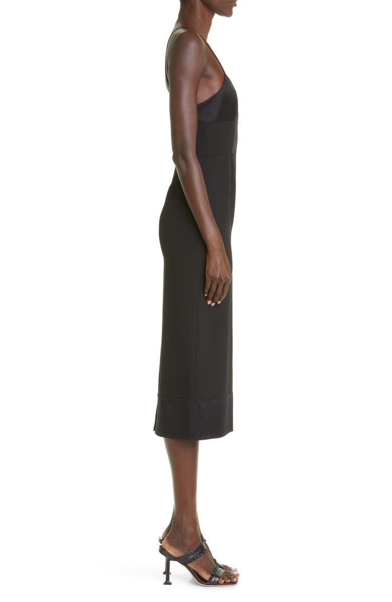 St. John Evening Strappy V-Neck Satin Crepe Dress, Alternate, color, 