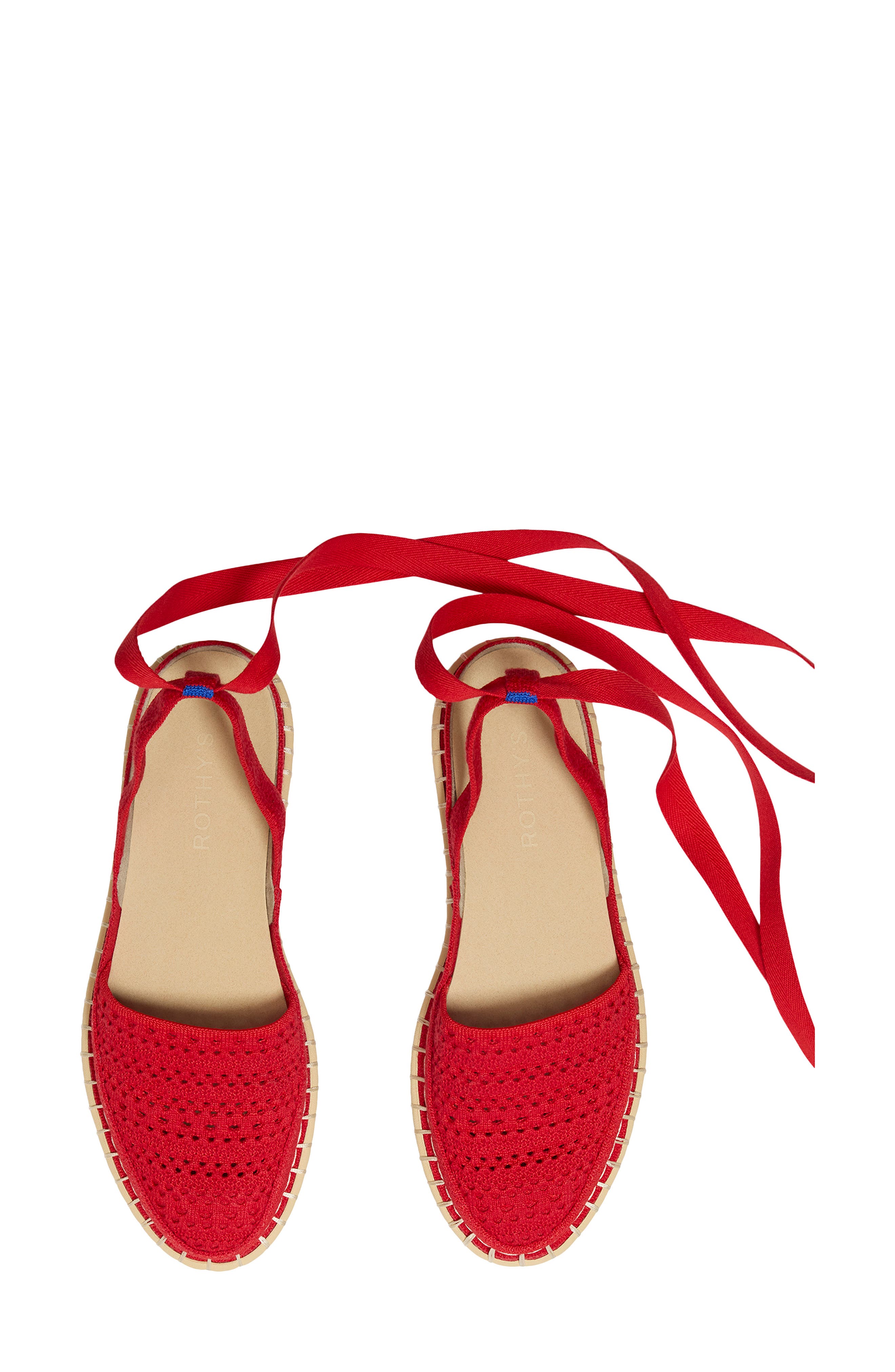 The d'Orsay Ankle Tie Espadrille Flat, Alternate, color, BRIGHT RED CROCHET