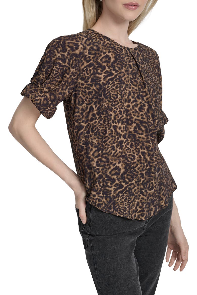 Abstract Zebra Print Voile Top, Alternate, color, COMPACT CHEETAH