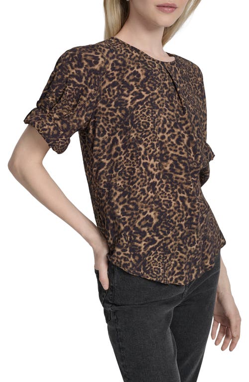 Dkny Abstract Zebra Print Voile Top In Multi