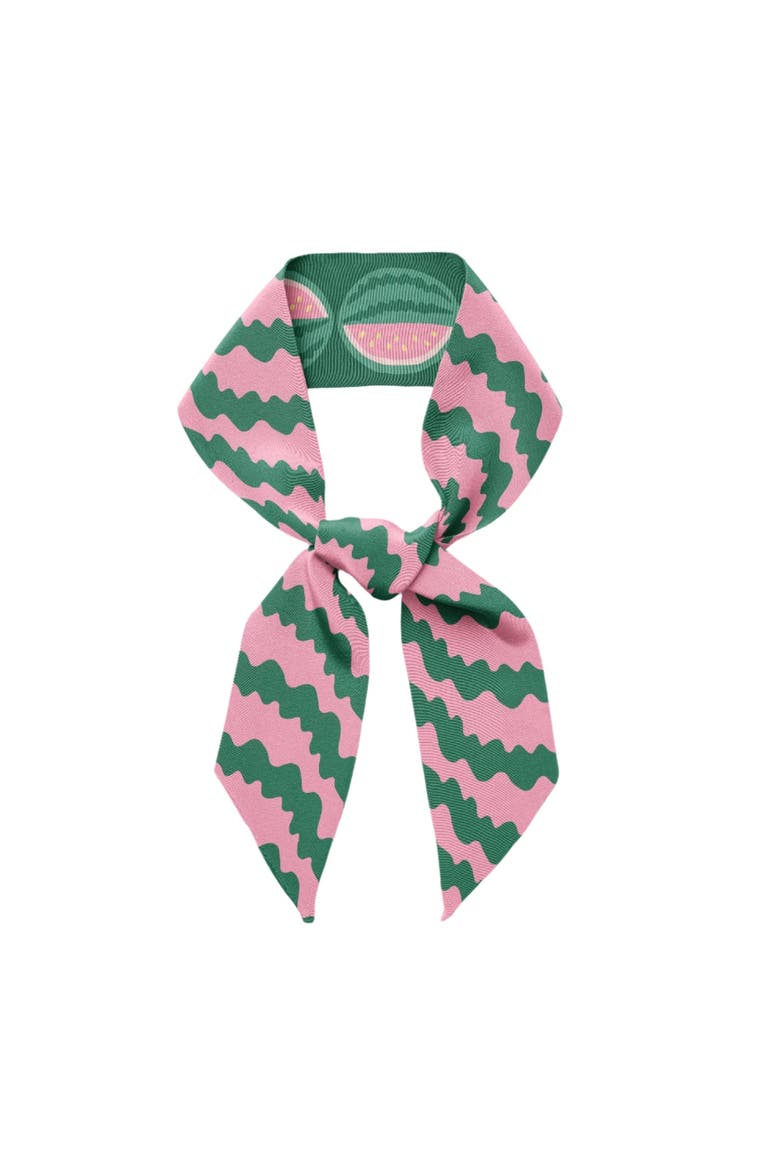 Watermelon Twilly Ribbon Scarf, Alternate, color, Red