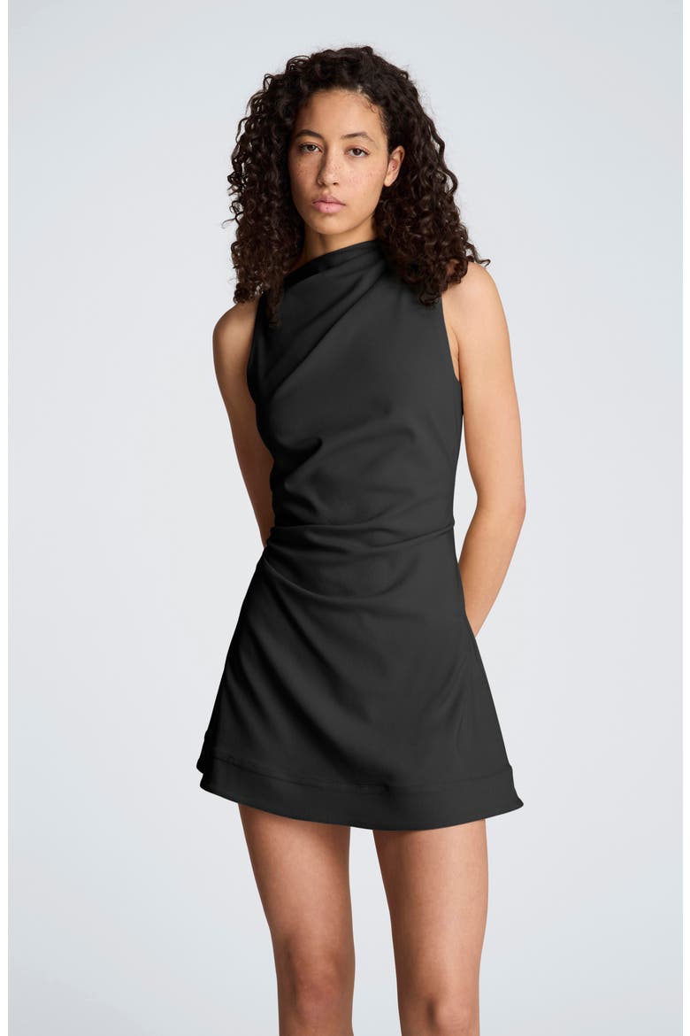 Mock Neck Sheath Minidress, Alternate, color, BLACK