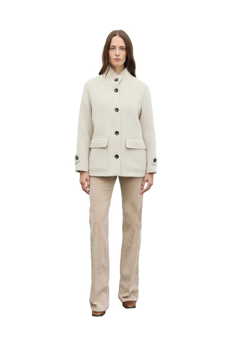Funnel Neck Alpaca Wool Oversized Coat, Alternate, color, Natural