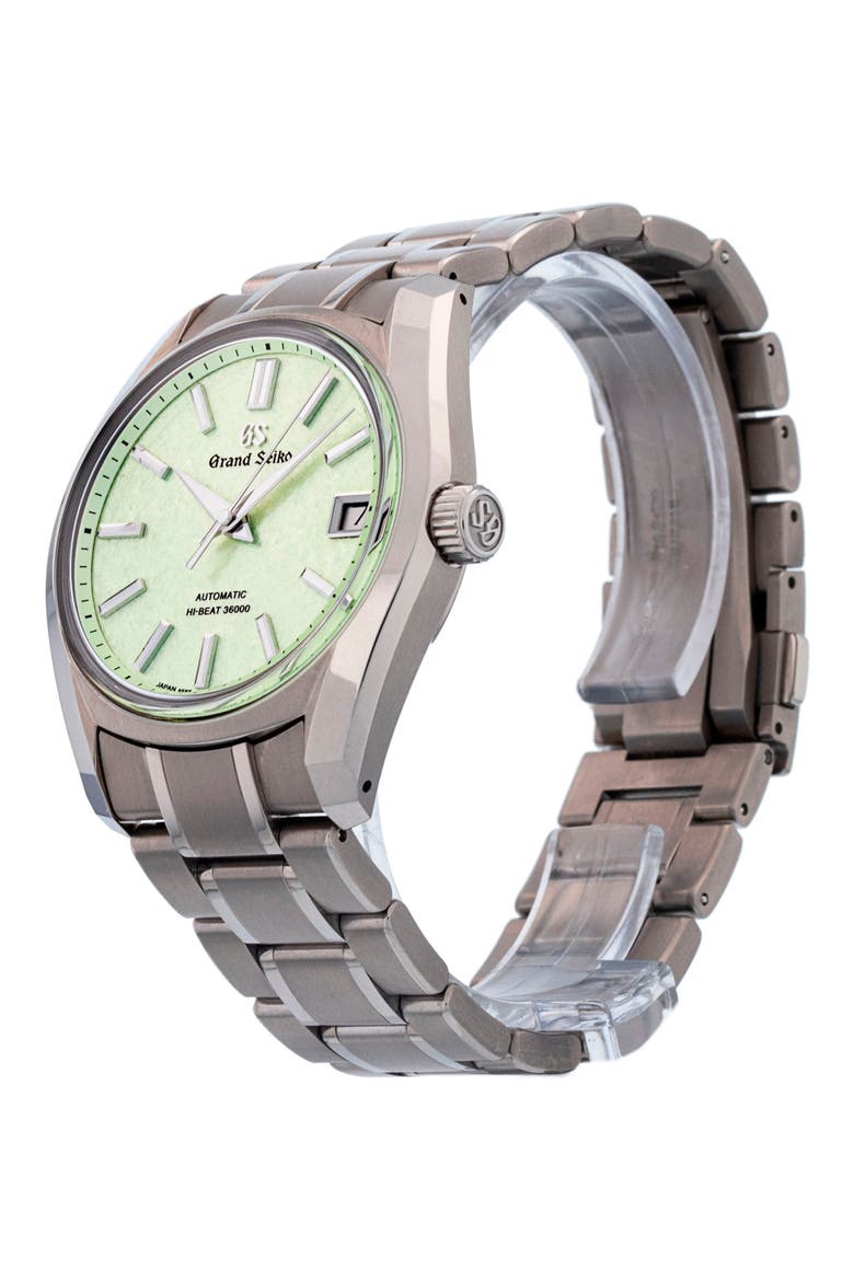 Grand Seiko Preowned 2024 Heritage Collection SBGH343 Sakura-Wakaba Bracelet Watch, 38mm, Alternate, color, GREEN
