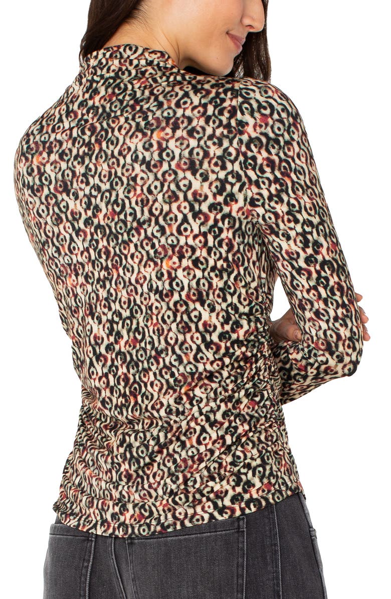 Liverpool Los Angeles Ikat Print Mock Neck Top, Alternate, color, Multi Geo Ikat