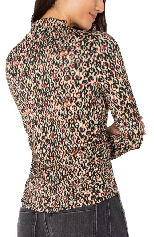 Liverpool Los Angeles Ikat Print Mock Neck Top In Neutral