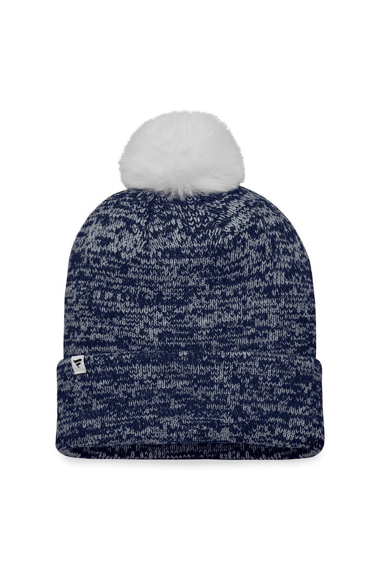 Women's Fanatics Branded Navy/White Boston Red Sox Iconic Cuffed Knit Hat with Pom, Alternate, color, Navy