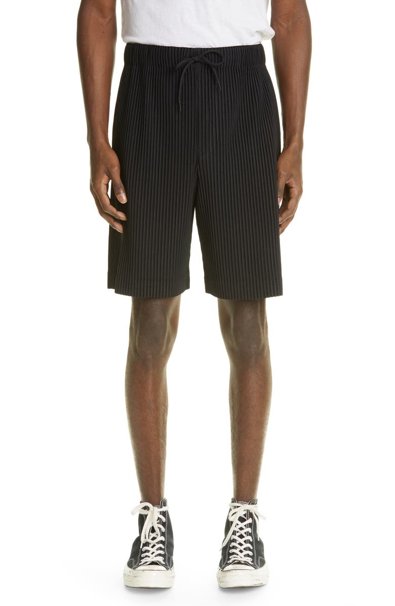 Homme Plissé Issey Miyake Pleated Drawstring Shorts, Main, color,