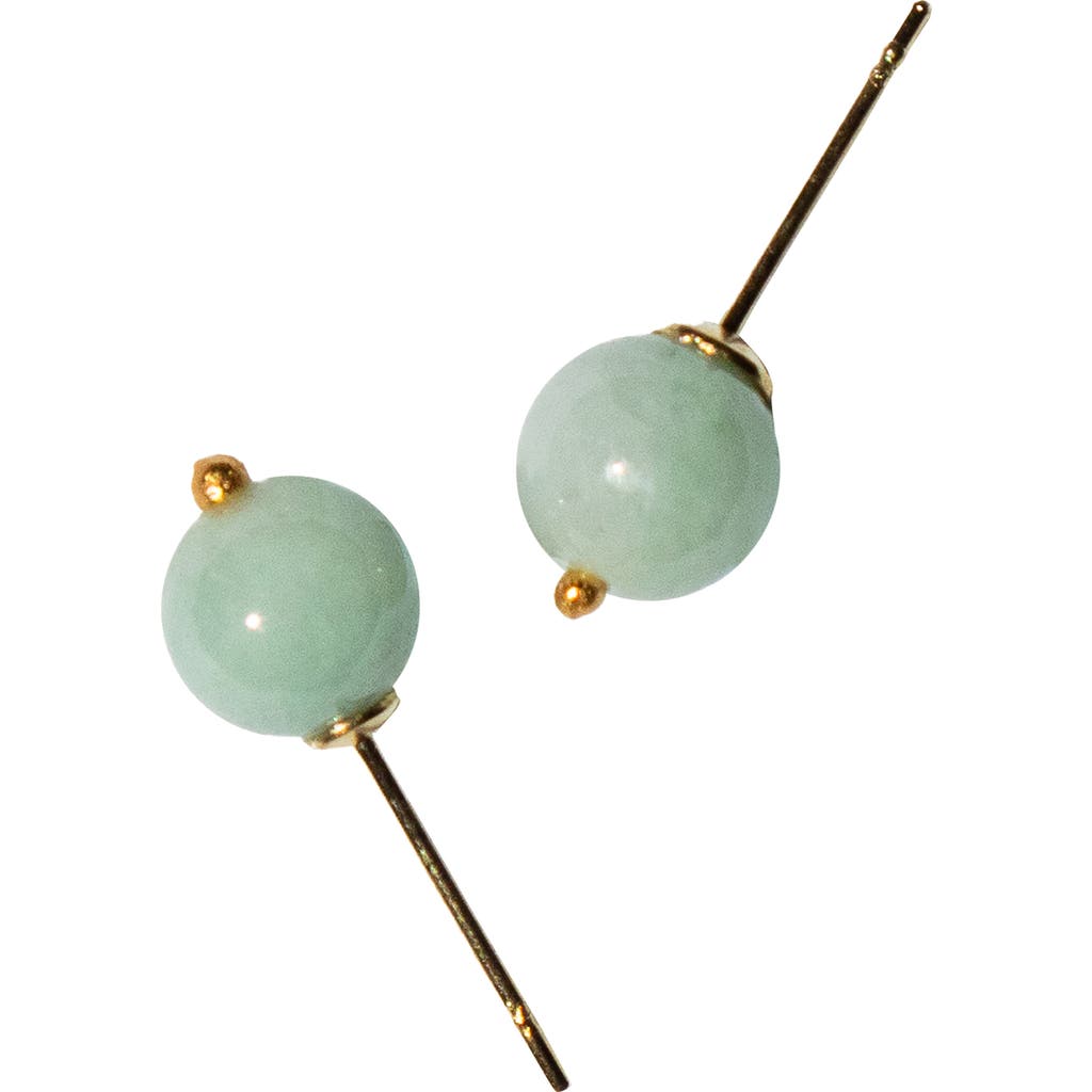 Seree Mira Jadeite Sphere Studs In Green