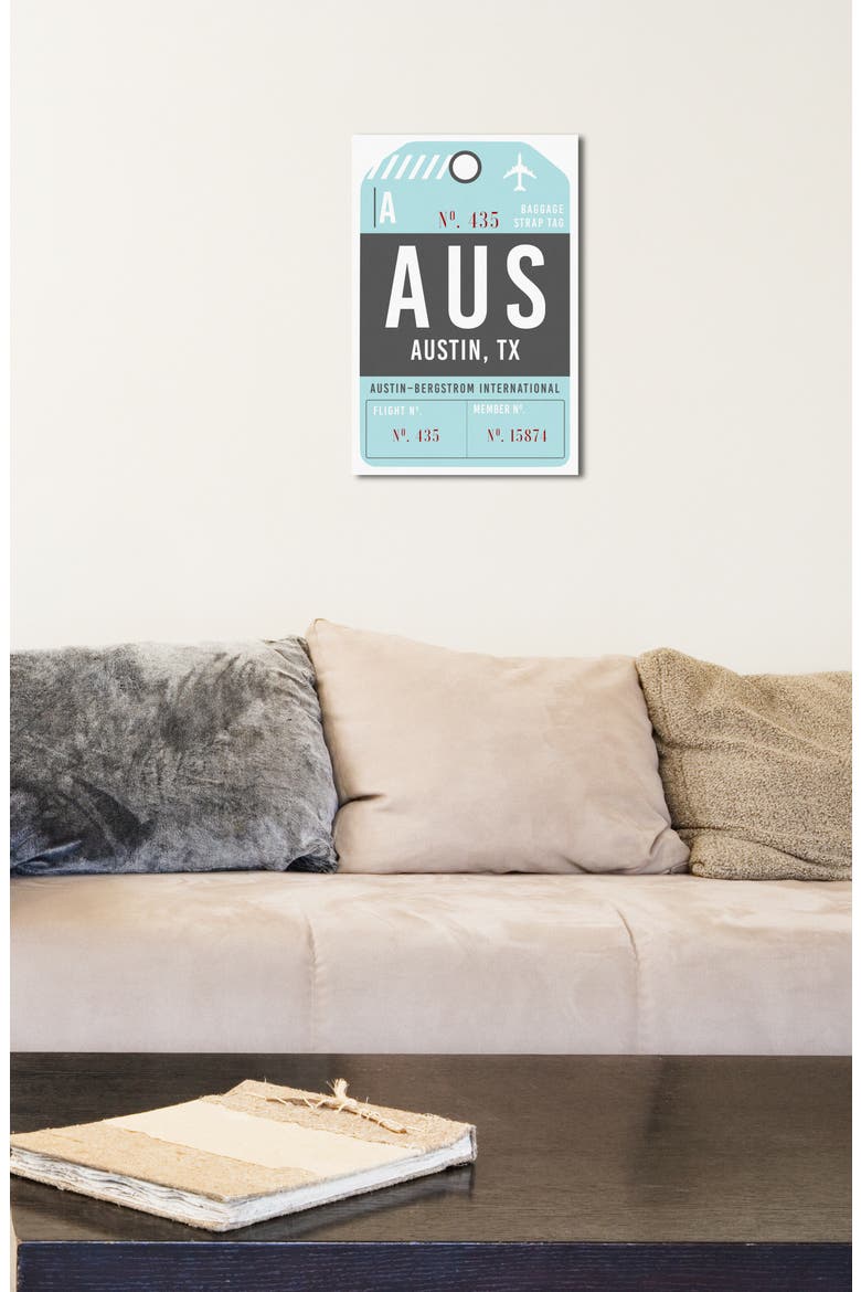 Austin Luggage Tag Wall Art, Alternate, color, BLUE