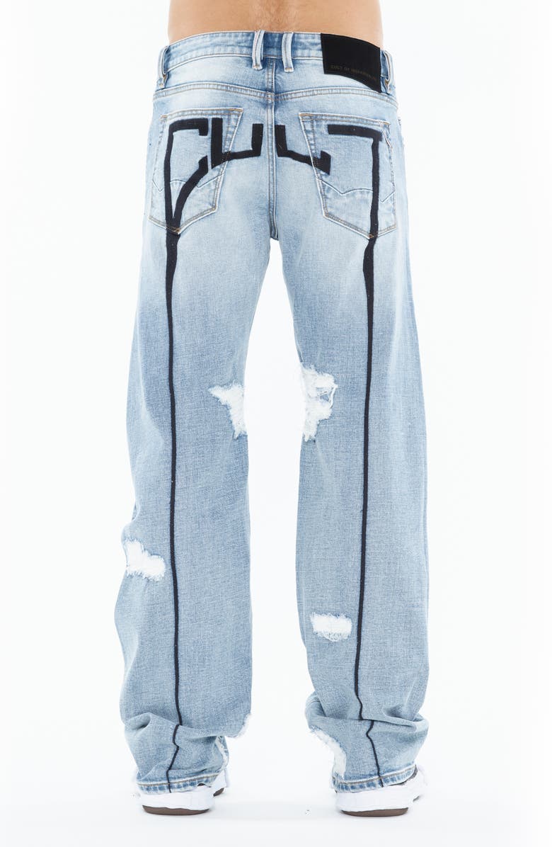 Cult of Individuality Grunge 607 Baggy Jeans, Alternate, color, Back Embroidery