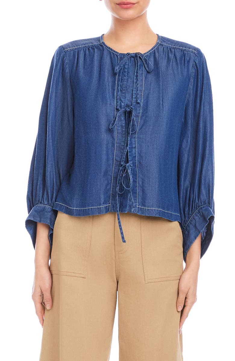 FIFTEEN TWENTY Cassie Lantern Sleeve Top, Main, color, Chambray