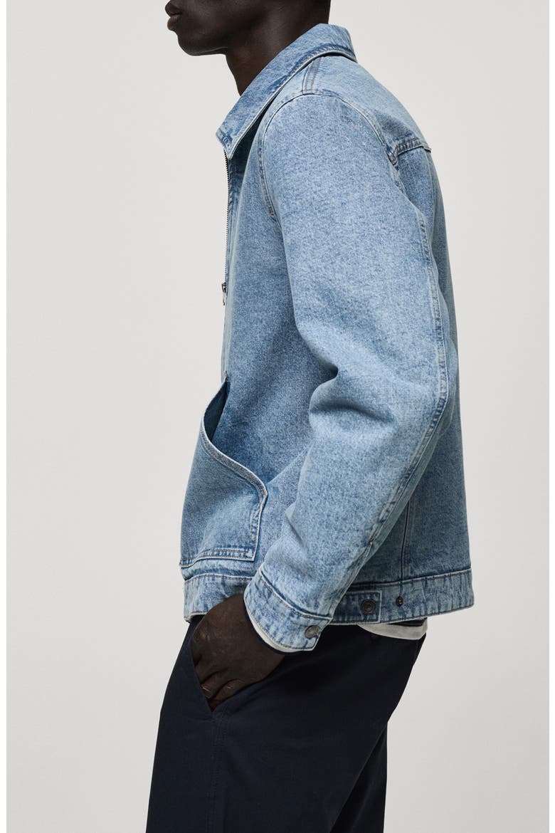 Lined Zip Denim Jacket, Alternate, color, MEDIUM BLUE