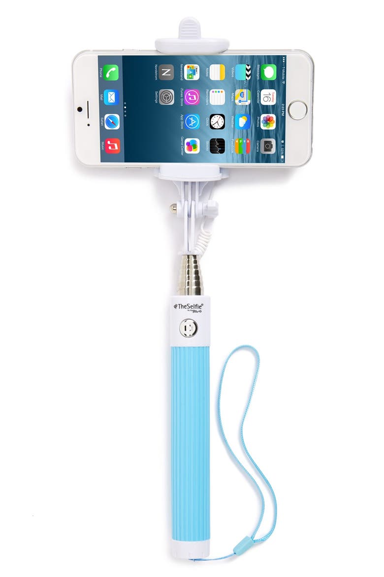 '#TheSelfie' Wired Control Selfie Stick, Alternate, color, BLUE